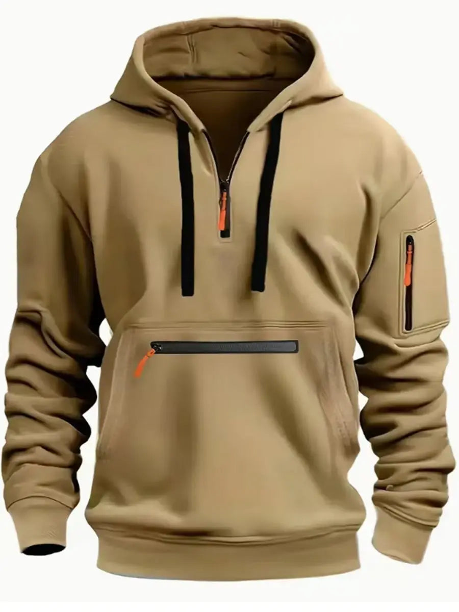Men's Camouflage Arm Zipper Hoodie – Trendy & Warm | Camo Colors