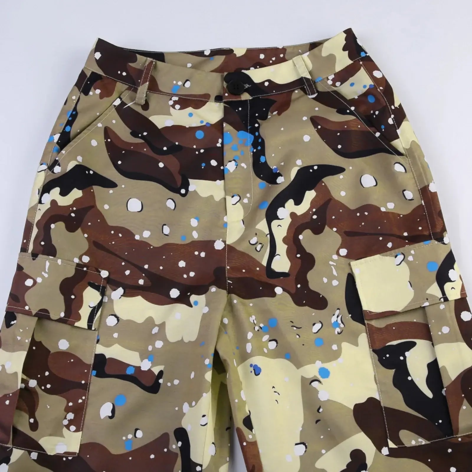 Y2K High Waist Cargo Pants – Multiple Pockets, Relaxed Fit | Camo Colors