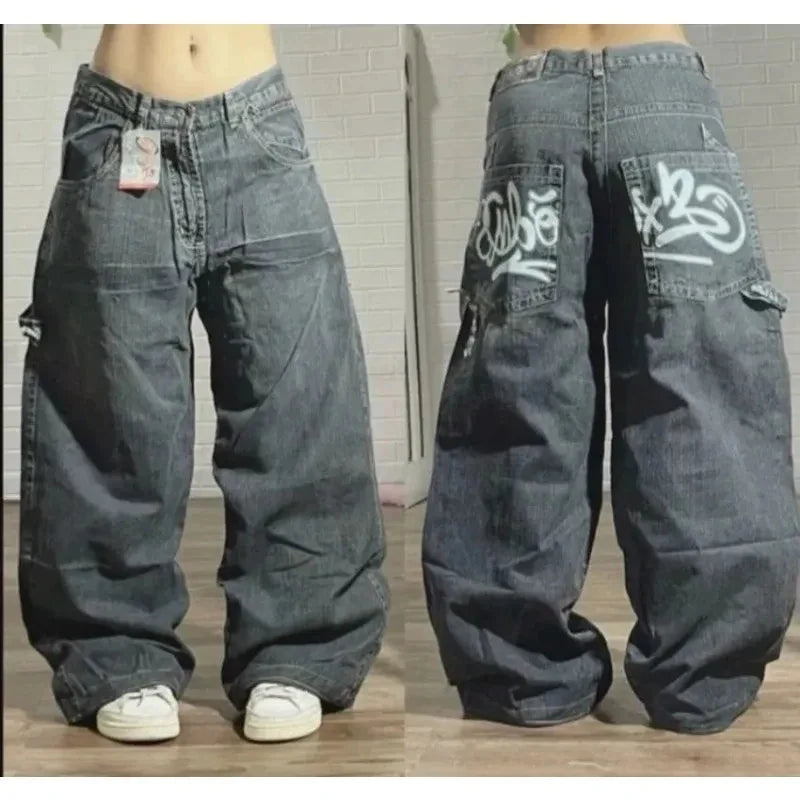 Y2K Gothic Vintage Baggy Cargo Jeans – High Waist Wide Leg Denim | Camo Colors