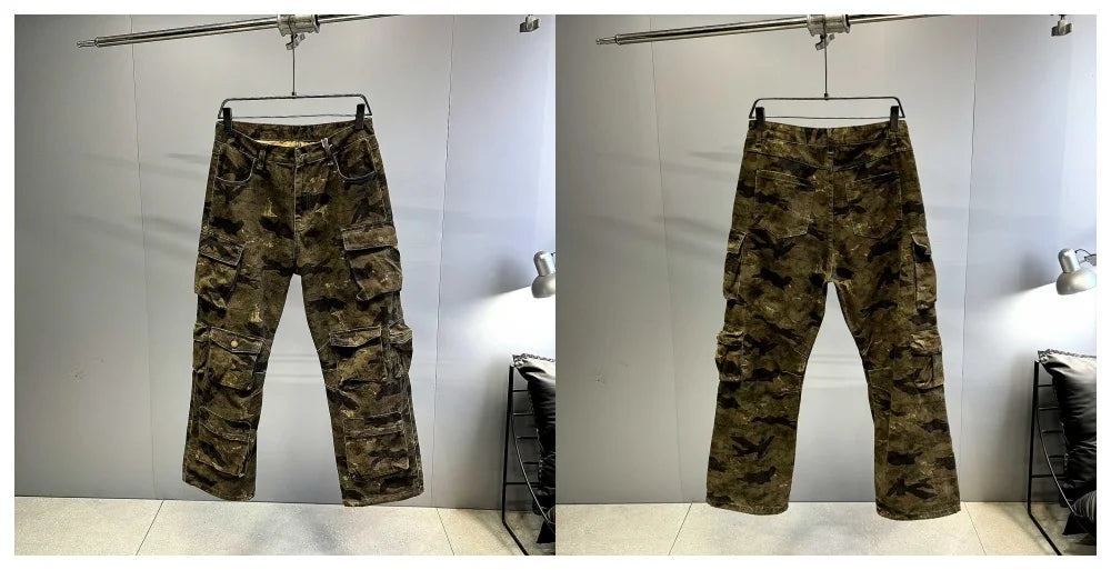 High-Quality Vintage Camo Cargo Pants – Men's Safari Style | Camo Colors