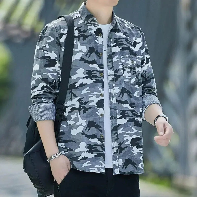 Men's Camouflage Long Sleeve Shirt – Casual & Stylish | Camo Colors