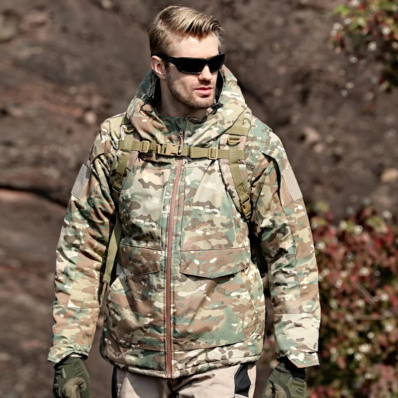 Men's Winter Hunting Jacket: Tactical, Waterproof, Insulated Camo Camo Colors
