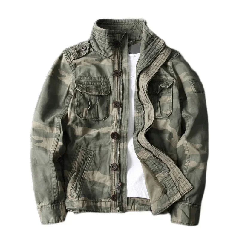 Men’s Military Camo Jacket – Thick Outdoor Cargo Coat | Camo Colors
