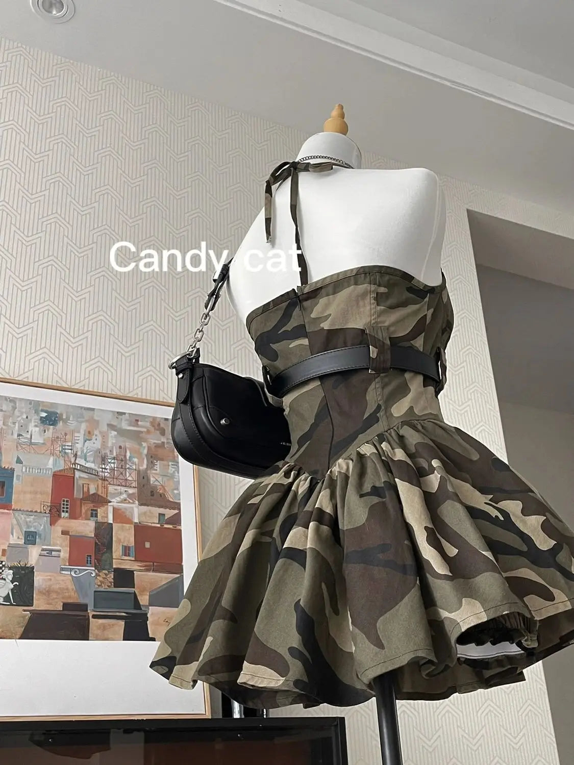 Harajuku Spicy Girl Camo Camisole Skirt Mini Dress 2025 Y2K Camo Colors