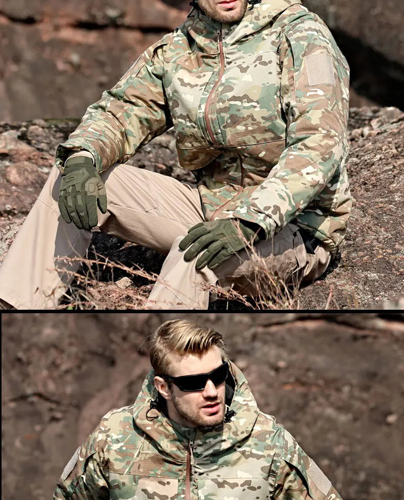 Men's Winter Hunting Jacket: Tactical, Waterproof, Insulated Camo Camo Colors
