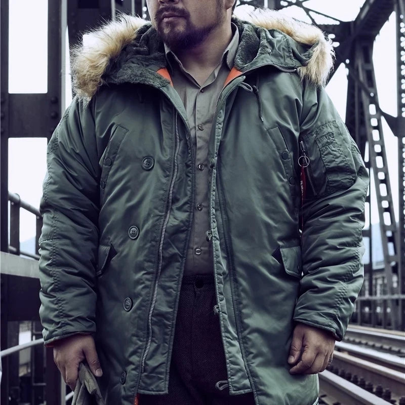 Men's Winter Parka – N3B Military-Style Hooded Jacket | Camo Colors