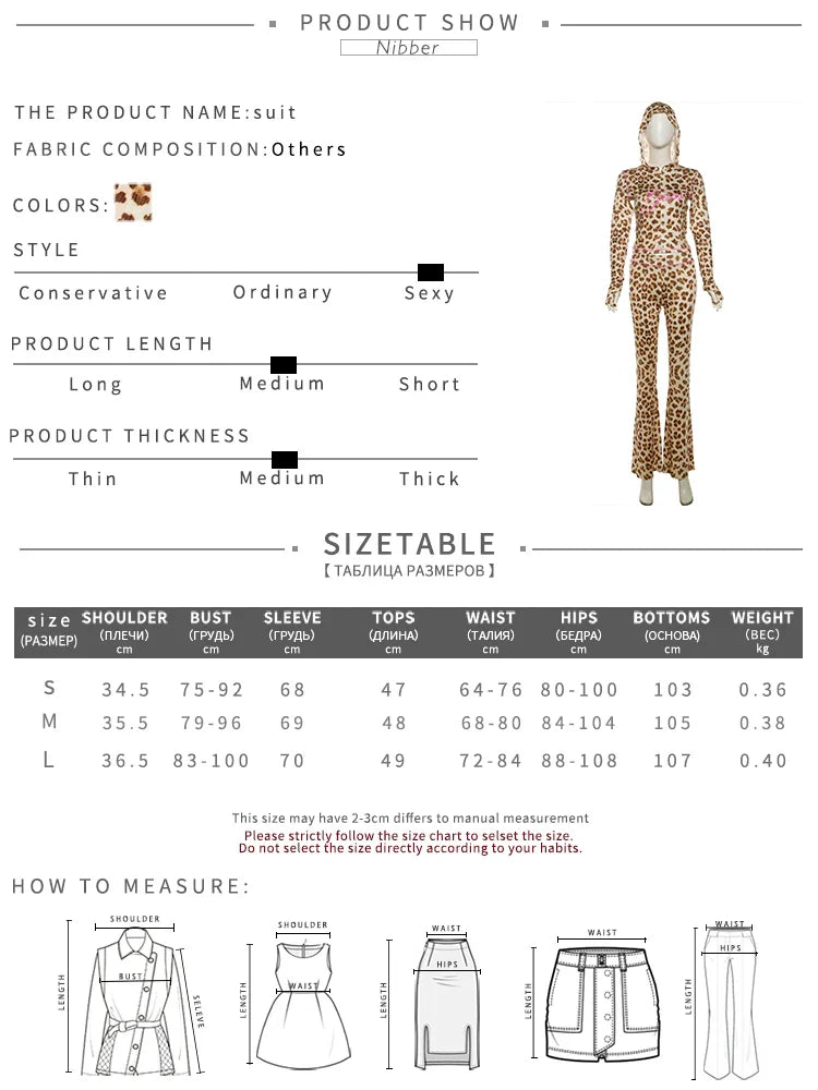 Women's Crop Hoodie & Flared Pants | Leopard Print Set | Camo Colors