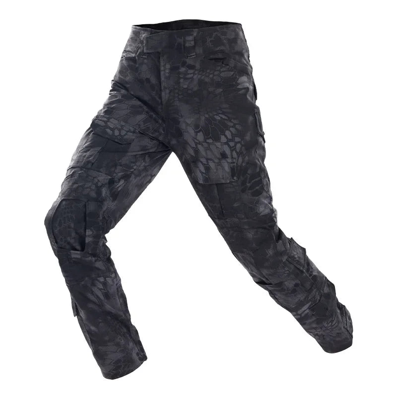 Men's Cotton Blend Tactical Black Snake Pants |Camo Colors