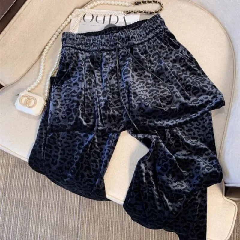 High Waist Leopard Print Wide Leg Pants for Women – Y2K | Camo Colors