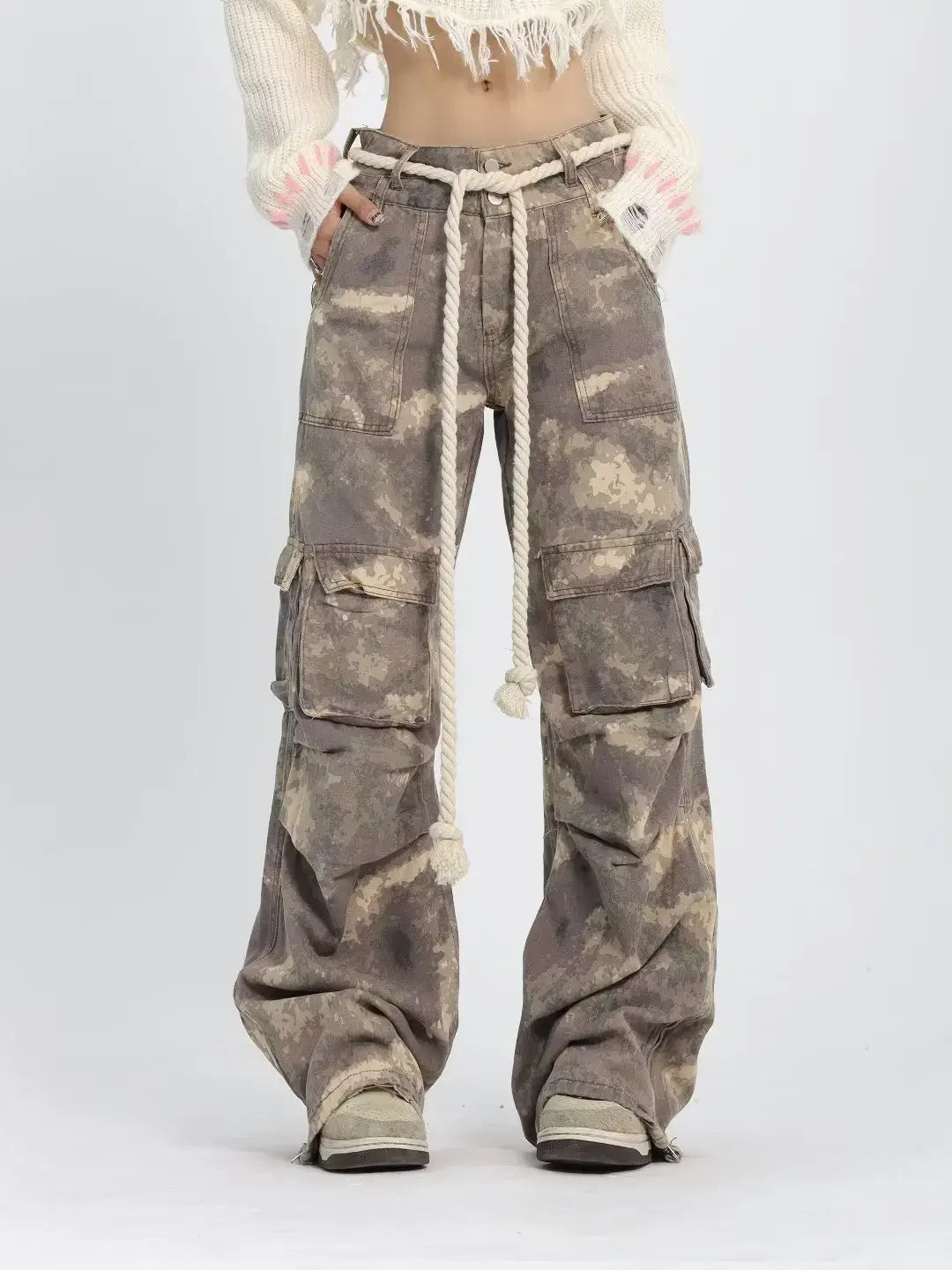 Autumn Camouflage Baggy Overalls with Drawstring Waist | Camo Colors
