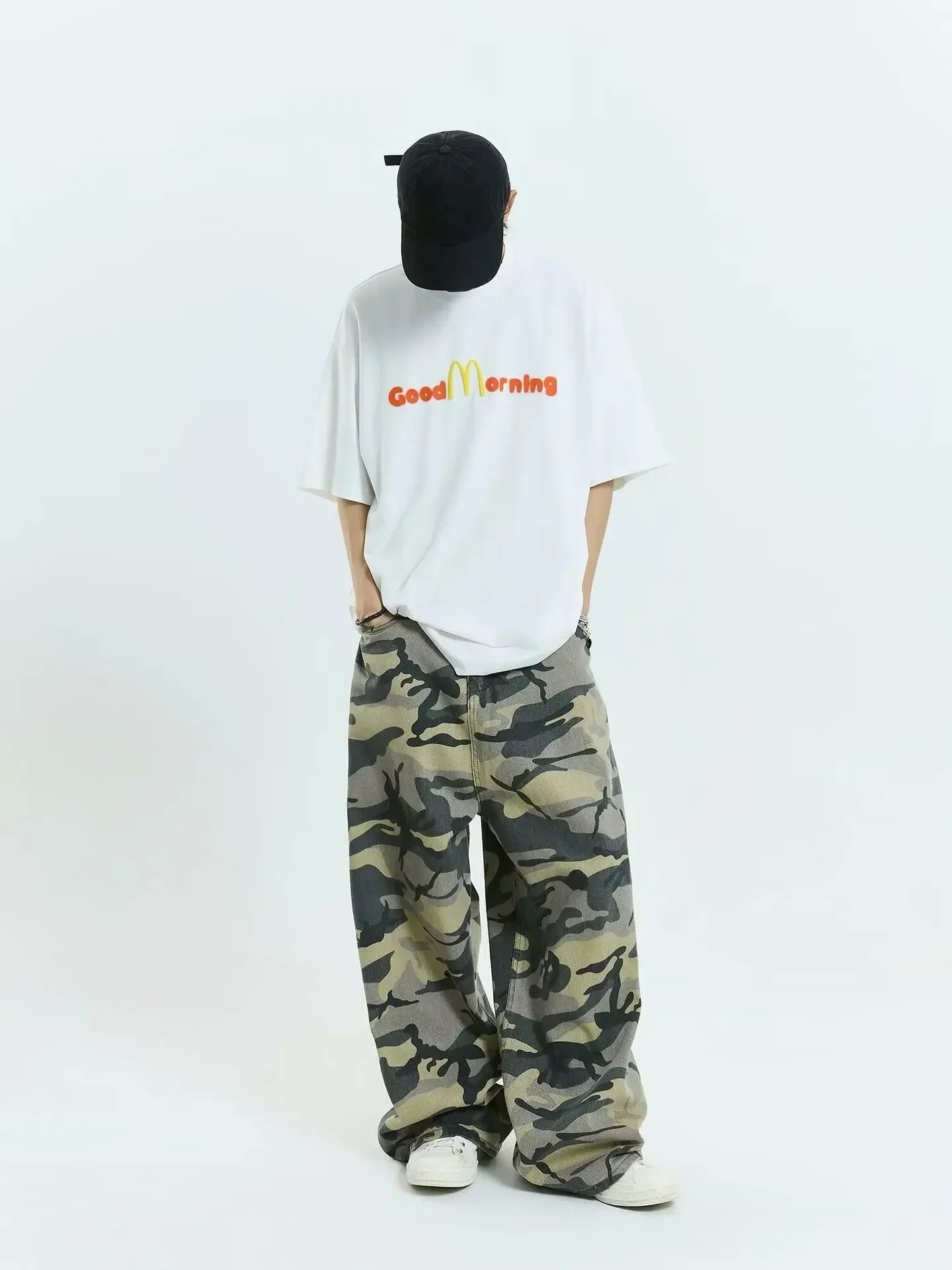 Vintage American Camouflage Straight-Leg Jeans | Camo Colors