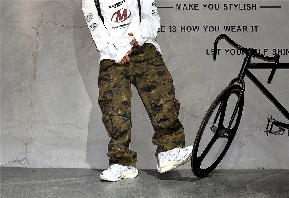 High-Quality Vintage Camo Cargo Pants – Men's Safari Style | Camo Colors