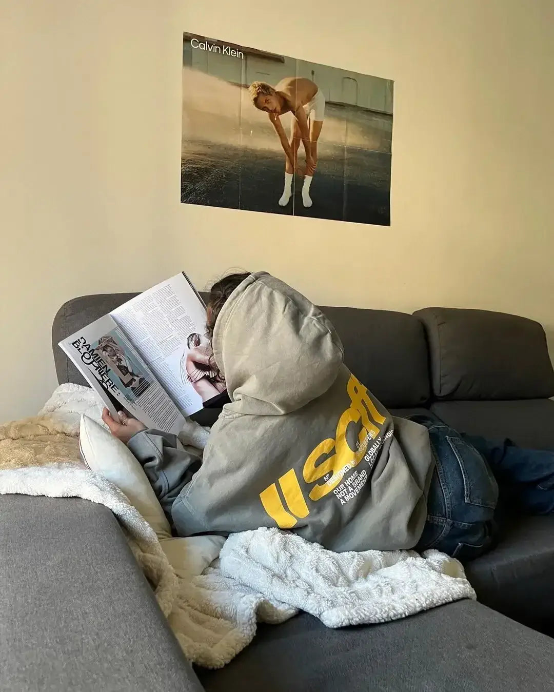 Oversized Light Blue Gothic Y2K Street Hoodie | Camo Colors