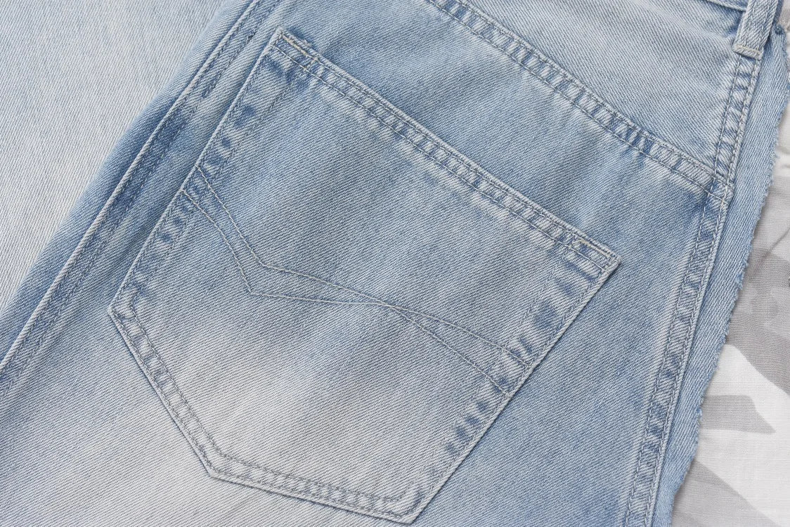 Men's Vintage Washed Camo Spliced Wide-Leg Jeans | Camo Colors