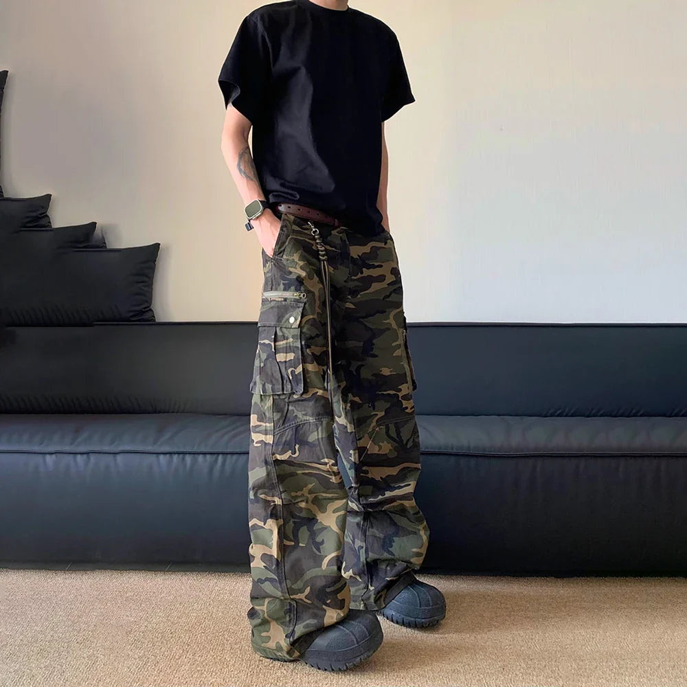 Men's Camouflage Cargo Pants – Loose Fit Street Joggers | Camo Colors