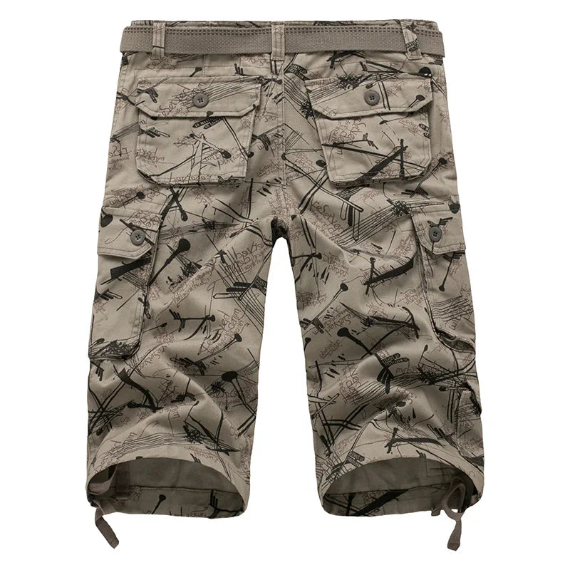 Camouflage Cotton Cargo Shorts for Men – Summer Casual Military-Style | Camo Colors