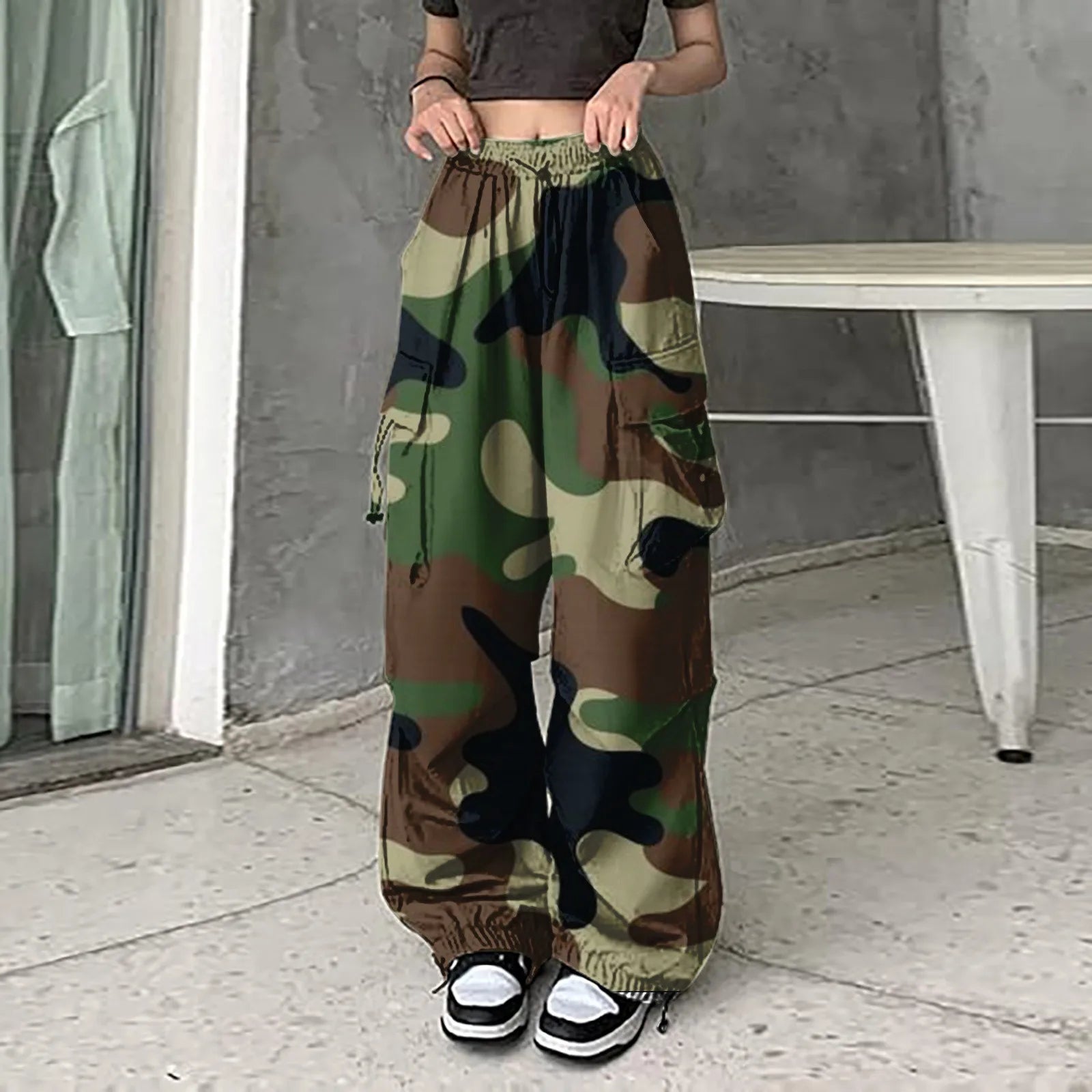 Women's Camo Cargo Joggers – Casual Loose-Fit Streetwear Pants | Camo Colors