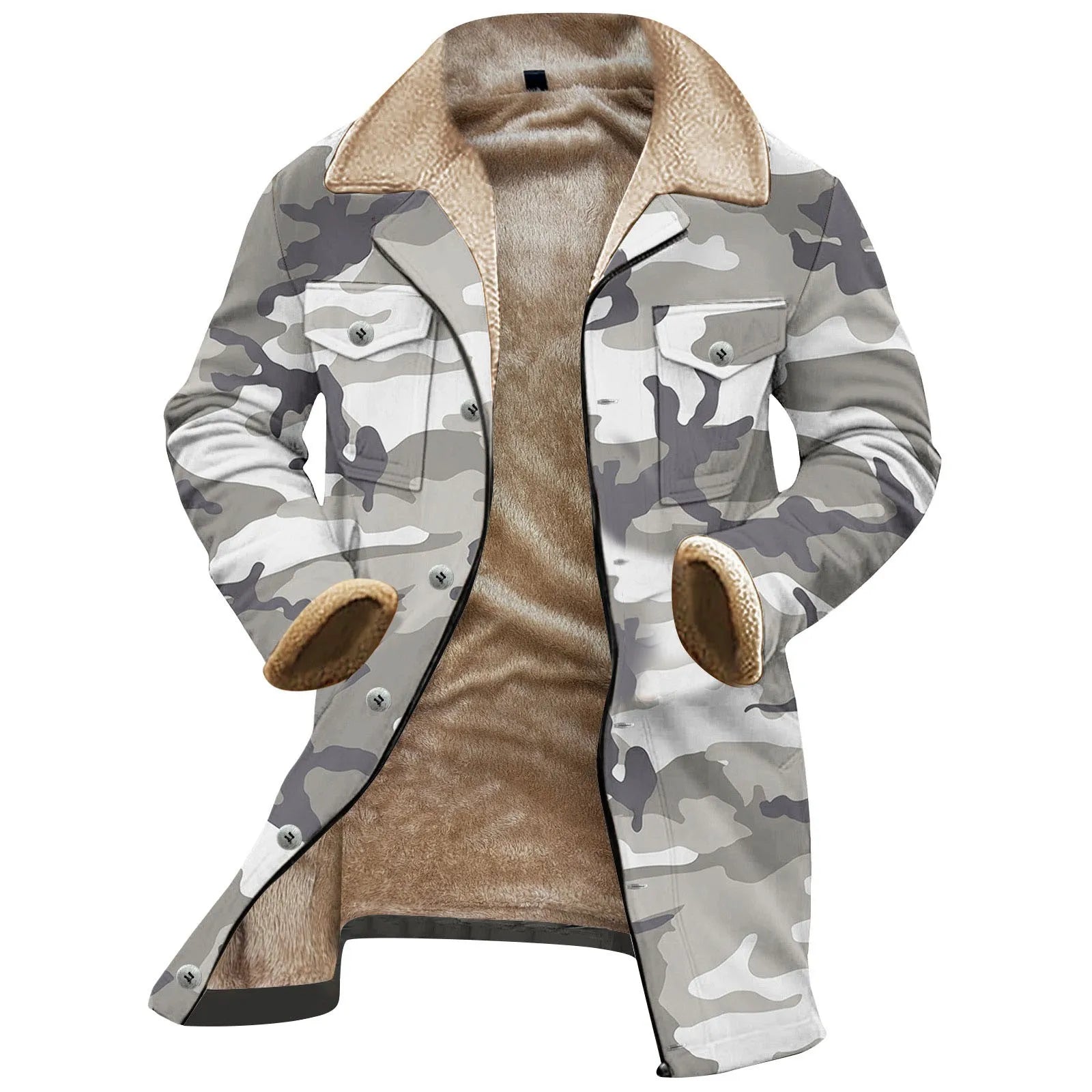 Men’s 3D Printed Vintage Military Jacket | Camo Colors