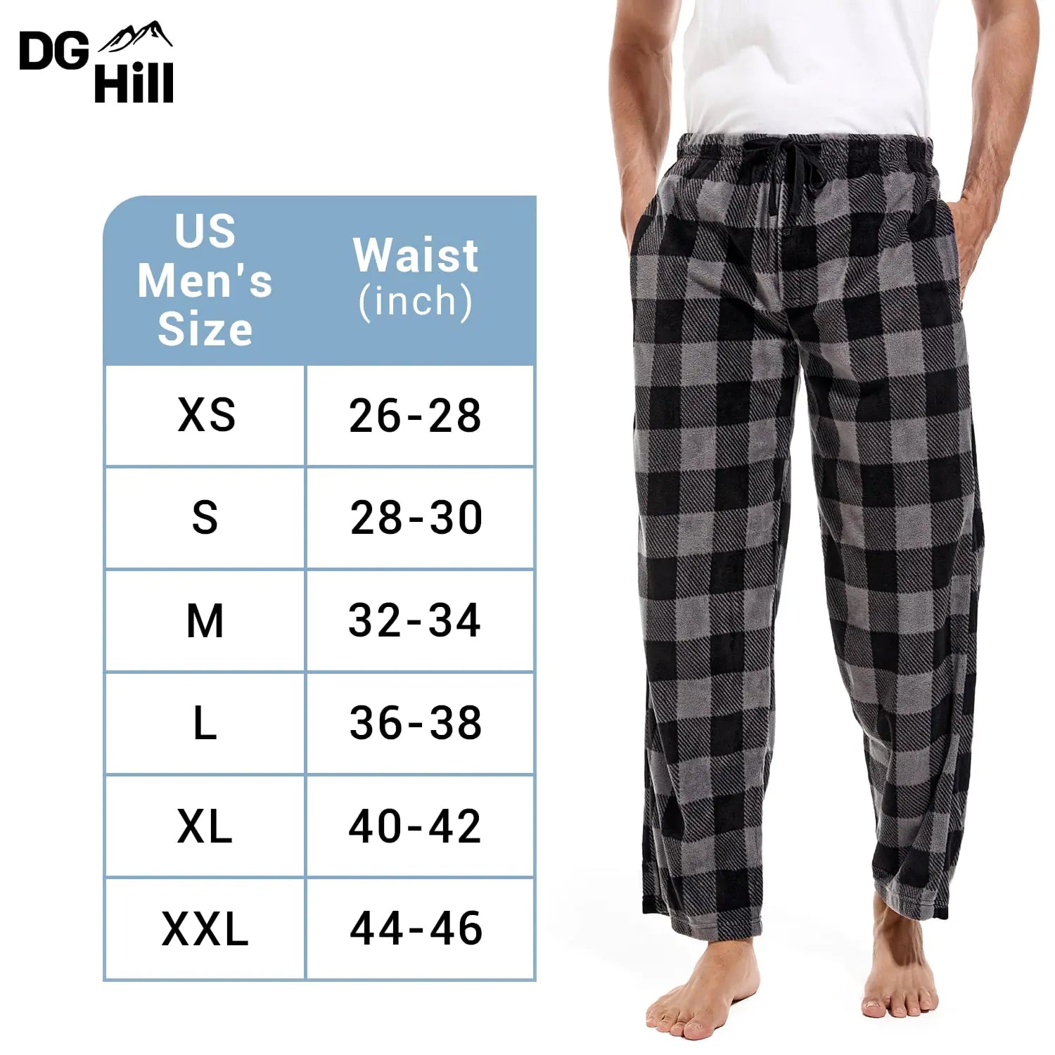 DG Hill 1Pack or 3Pack Mens PJ Pajama Pants Bottoms Fleece Lounge Pants Camo Colors