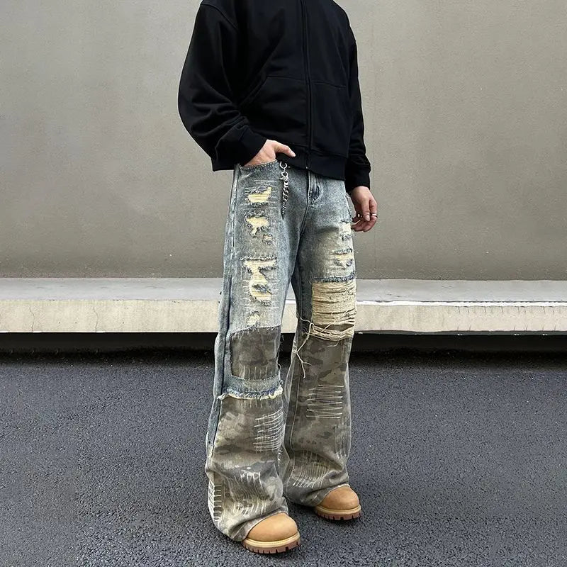 American High Street Washed Straight-Leg Jeans | Camo Colors