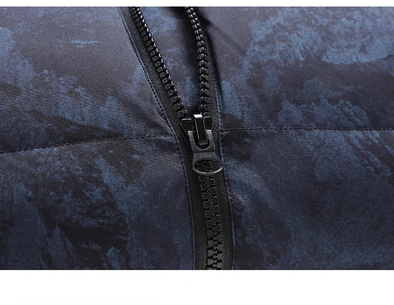 Men's Hip-Hop Camo Jacket: Windproof, Padded Stand Collar Parka Camo Colors