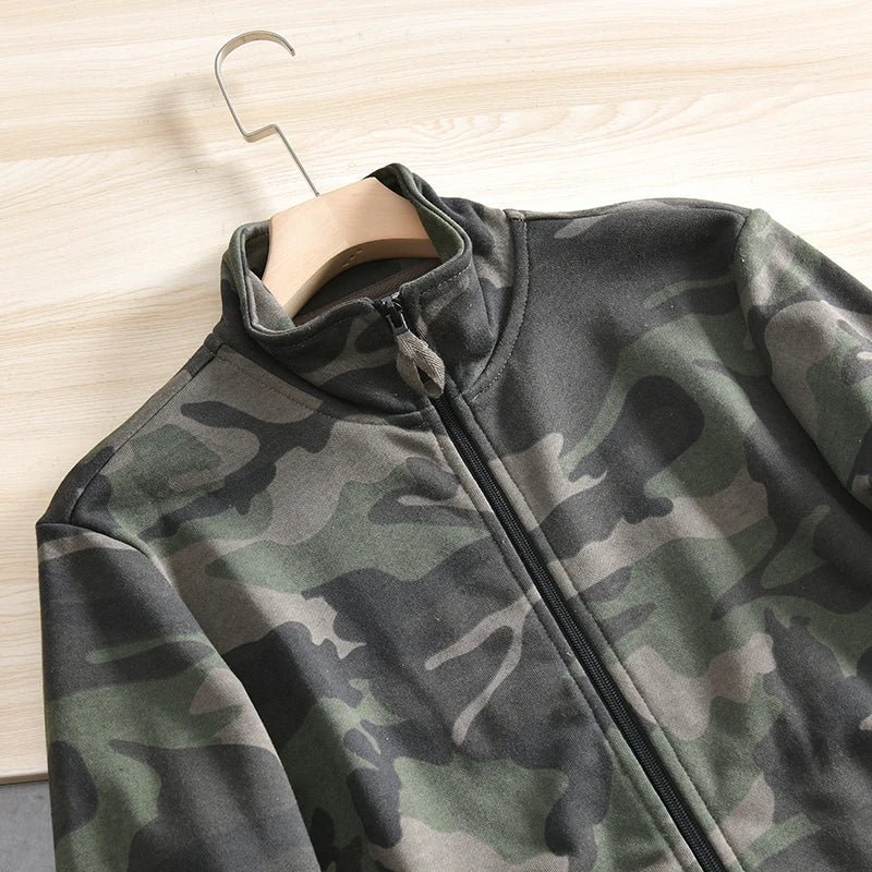 Men's Camouflage Military-Style Zip-Up Hoodie | Camo Colors