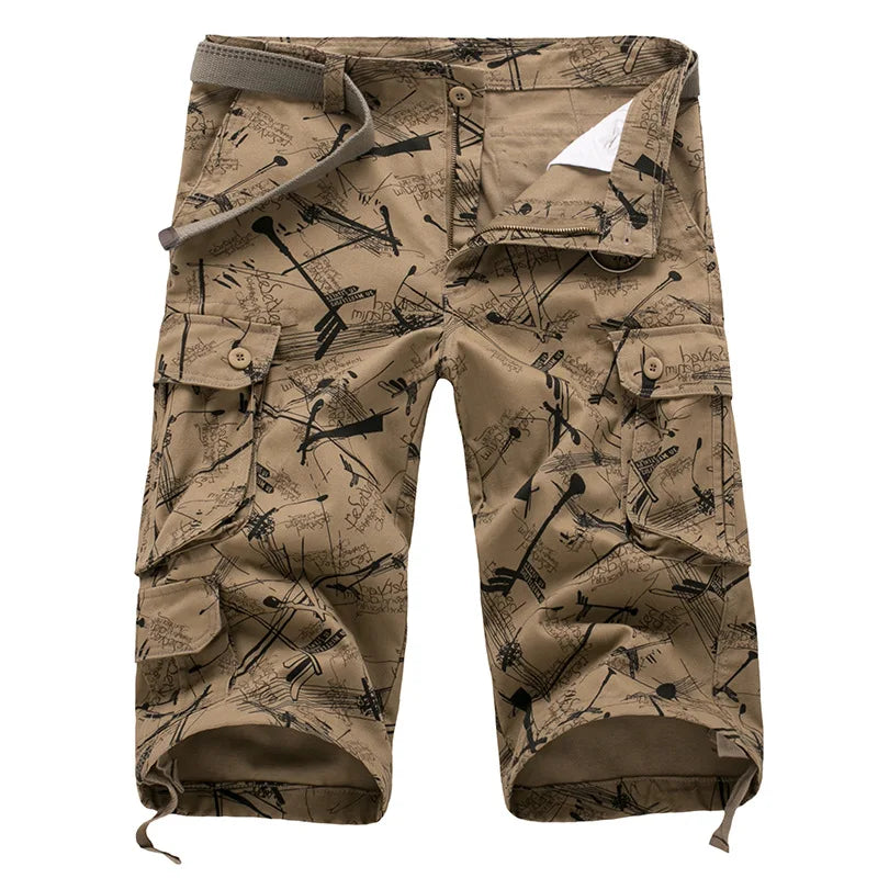 Camouflage Cotton Cargo Shorts for Men – Summer Casual Military-Style | Camo Colors