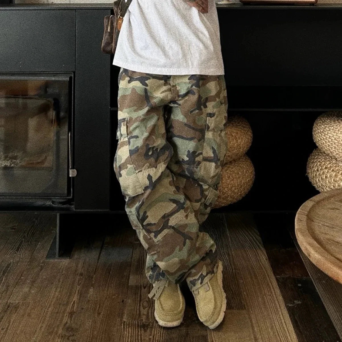 Men's Vintage Camouflage Cargo Pants | Y2K High-Street Style | Camo Colors