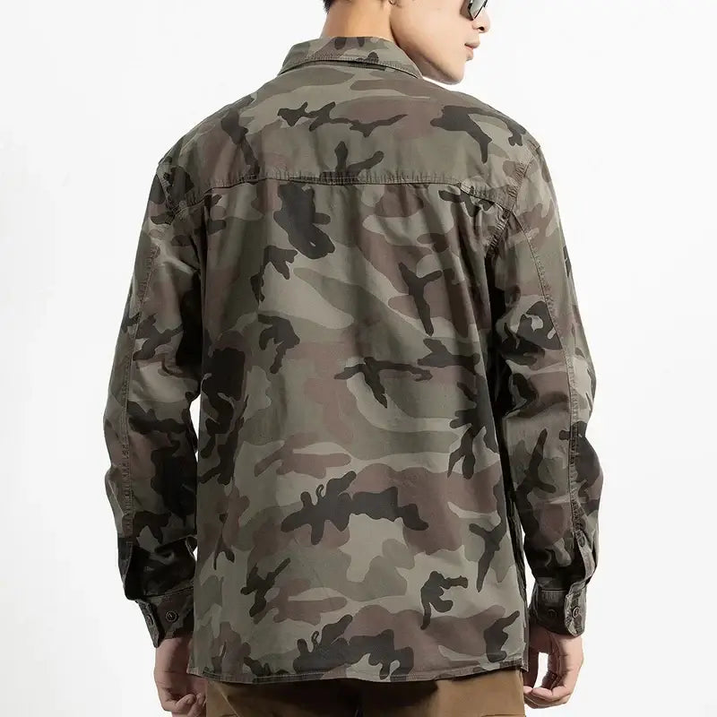 Autumn Men's Camouflage Military Shirt – Relaxed Fit Tactical Work Top | Camo Colors