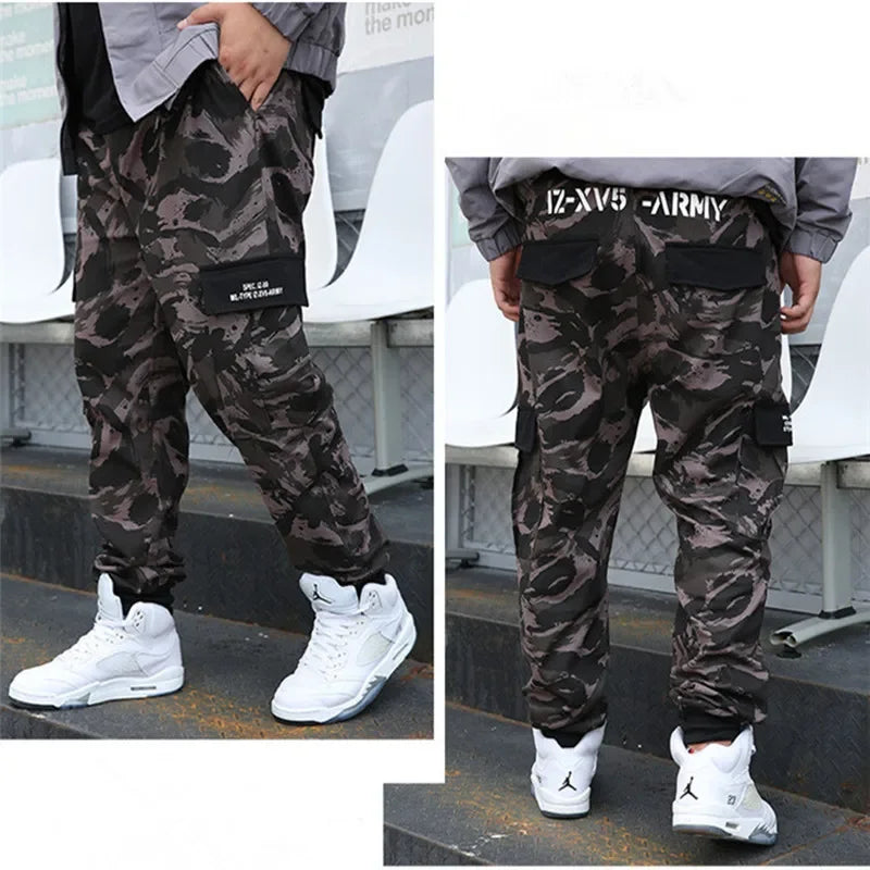 Oversized Camouflage Cargo Joggers with Elastic Waist | Camo Colors