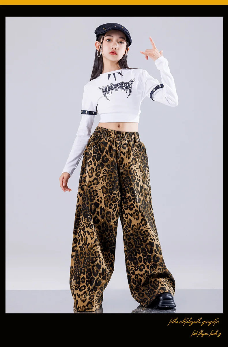 Girls' Hip-Hop Crop Top Camouflage Cargo Pants – Streetwear Style | Camo Colors