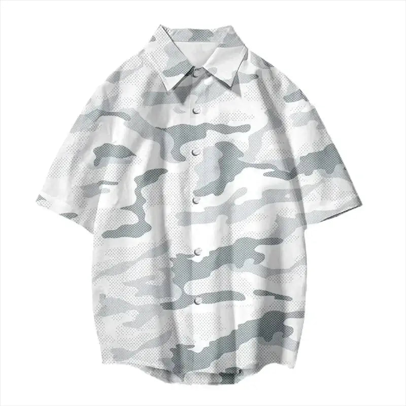 Vintage Camouflage 3D Print Hawaiian Shirt – Casual Streetwear | Camo Colors