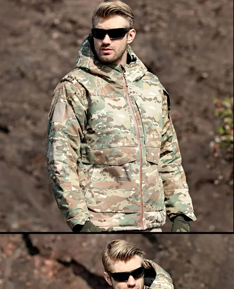 Men's Winter Hunting Jacket: Tactical, Waterproof, Insulated Camo Camo Colors