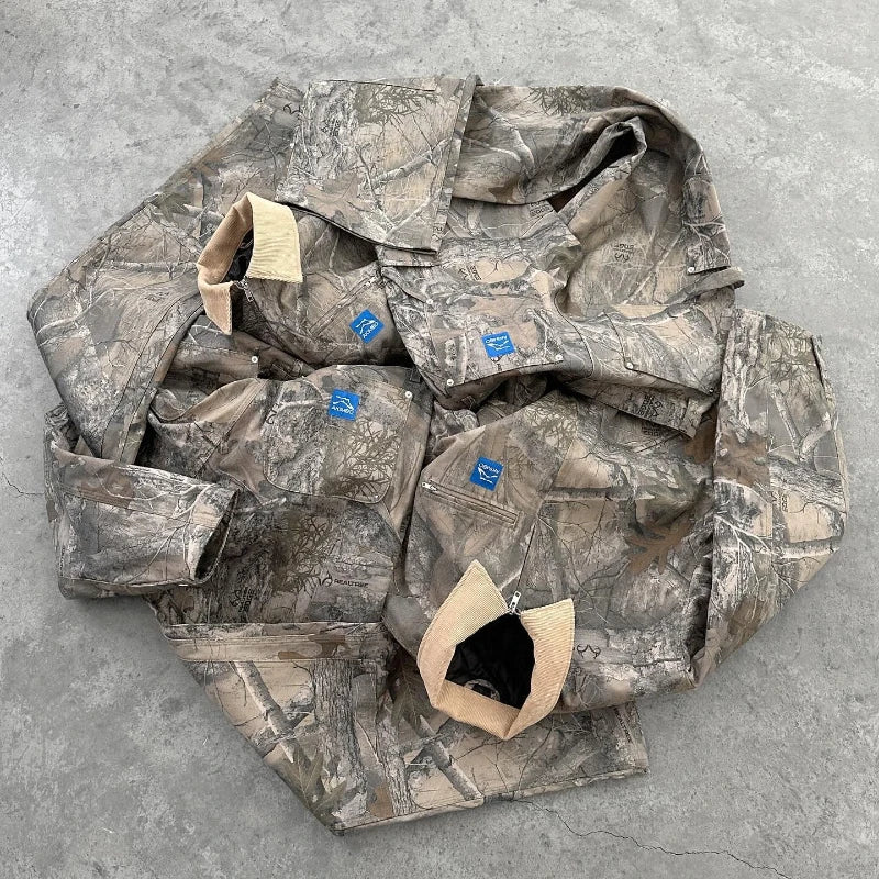 Gray & Brown Y2K Camo Men’s Jacket Camo Colors