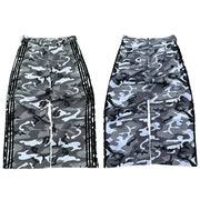 Y2K Embroidered Striped Camo Cargo Jeans Men Women Wide-Leg Camo Colors