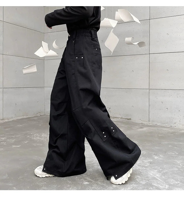 Japanese Style Men’s Wide-Leg Trousers with Pockets 2025 Camo Colors