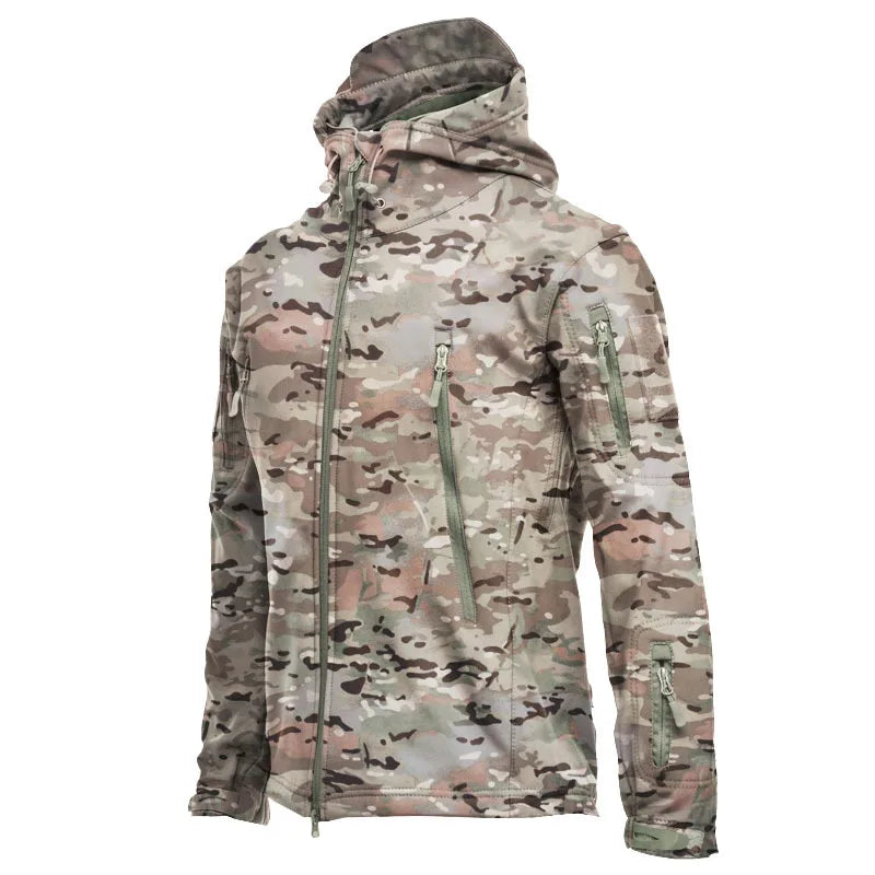 Outdoor Soft Shell Fleece Jacket – Windproof, Waterproof & Warm | Camo Colors
