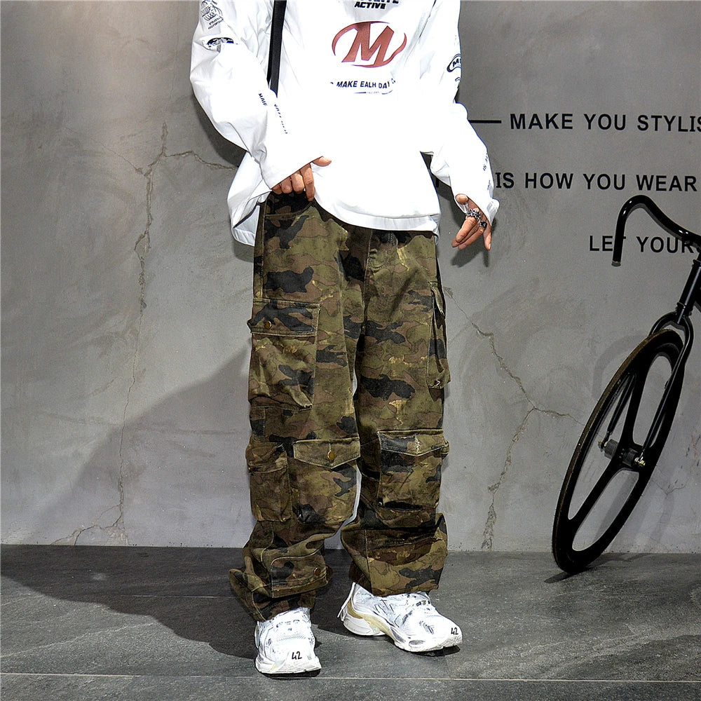 High-Quality Vintage Camo Cargo Pants – Men's Safari Style | Camo Colors