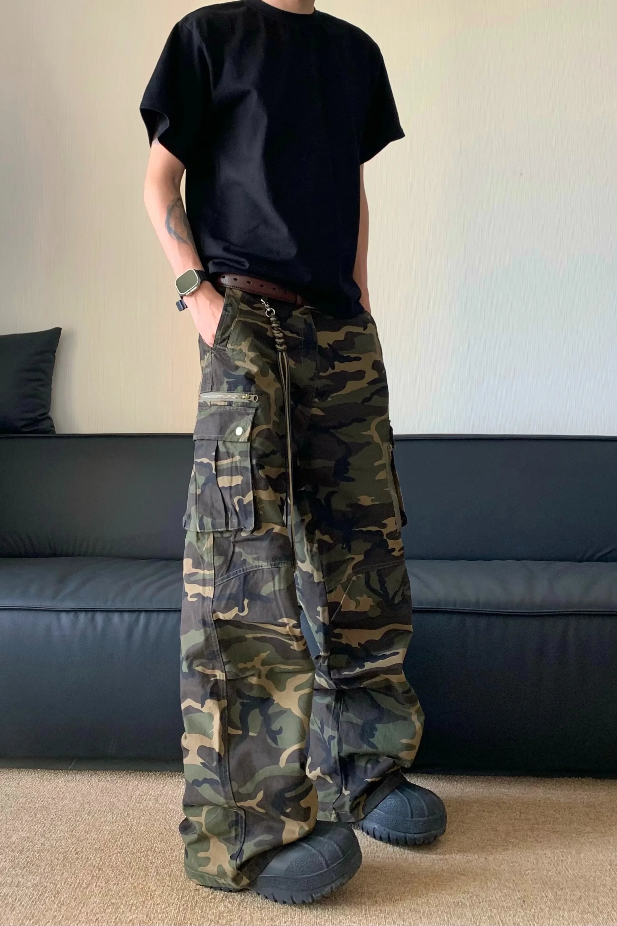 Men's Camouflage Cargo Pants – Loose Fit Street Joggers | Camo Colors
