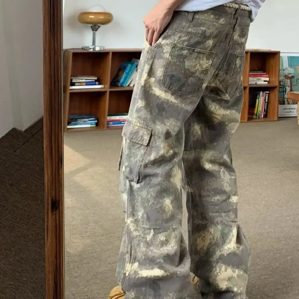 Autumn Camouflage Baggy Overalls with Drawstring Waist | Camo Colors