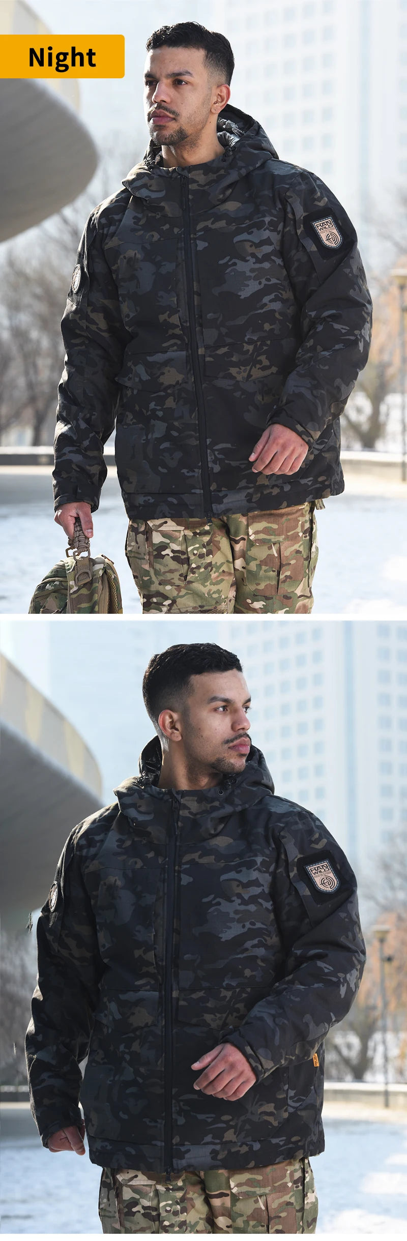 Men's Winter Tactical Camo Parkas: Warm, Waterproof, Windproof Camo Colors