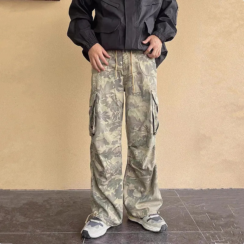 Y2K Baggy Camouflage Cargo Jeans with Side Pockets | Camo Colors