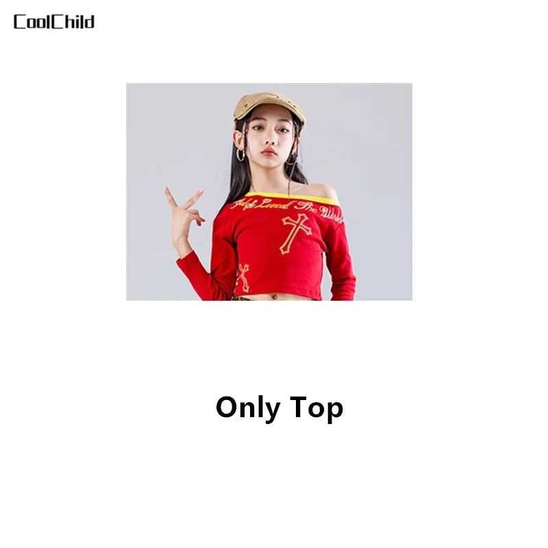 Girls' Hip-Hop Crop Top Camouflage Cargo Pants – Streetwear Style | Camo Colors