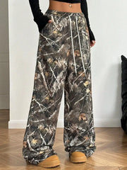 Women's High-Waisted Camo Cargo Pants – Loose Fit Outdoor Trousers | Camo Colors