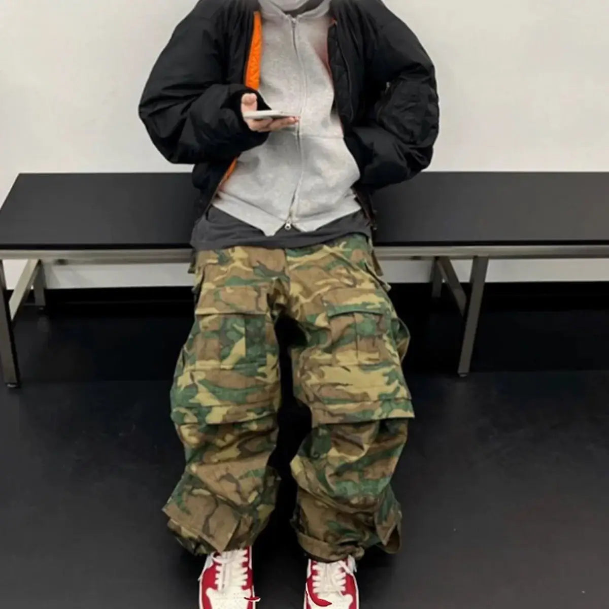 Men’s High Street Camo Patchwork Cargo Pants – Baggy Fit | Camo Colors