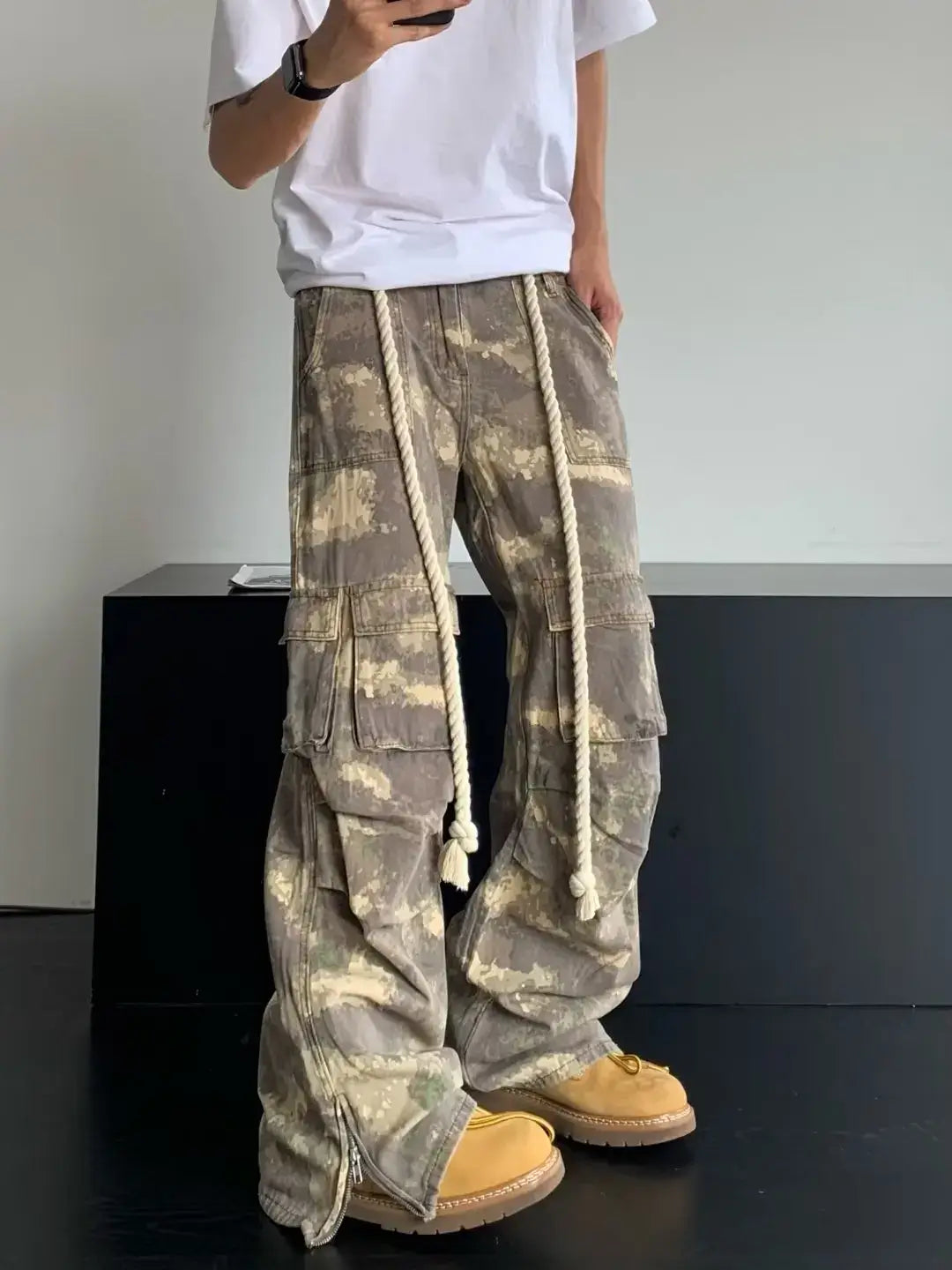 Autumn Camouflage Baggy Overalls with Drawstring Waist | Camo Colors