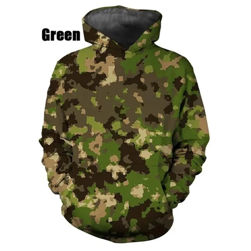 3D Print Camouflage Graphic Sweatshirts For Men Women Fashion Casual Pullover Hoodies Loose Plus Size Streetwear Hoodies | Camo Colors