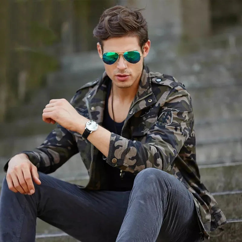 Men’s Camouflage Military Jacket – Autumn & Winter Coat | Camo Colors