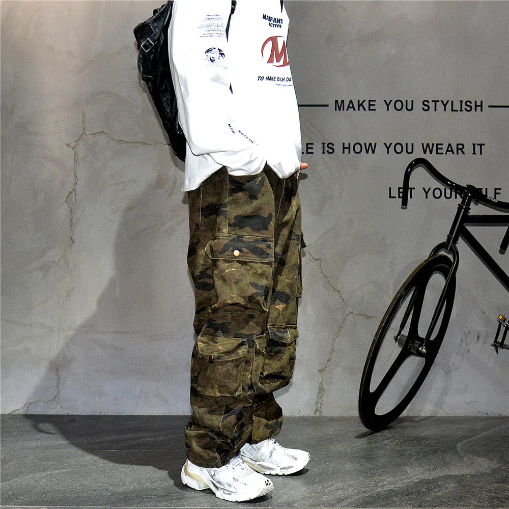 High-Quality Vintage Camo Cargo Pants – Men's Safari Style | Camo Colors