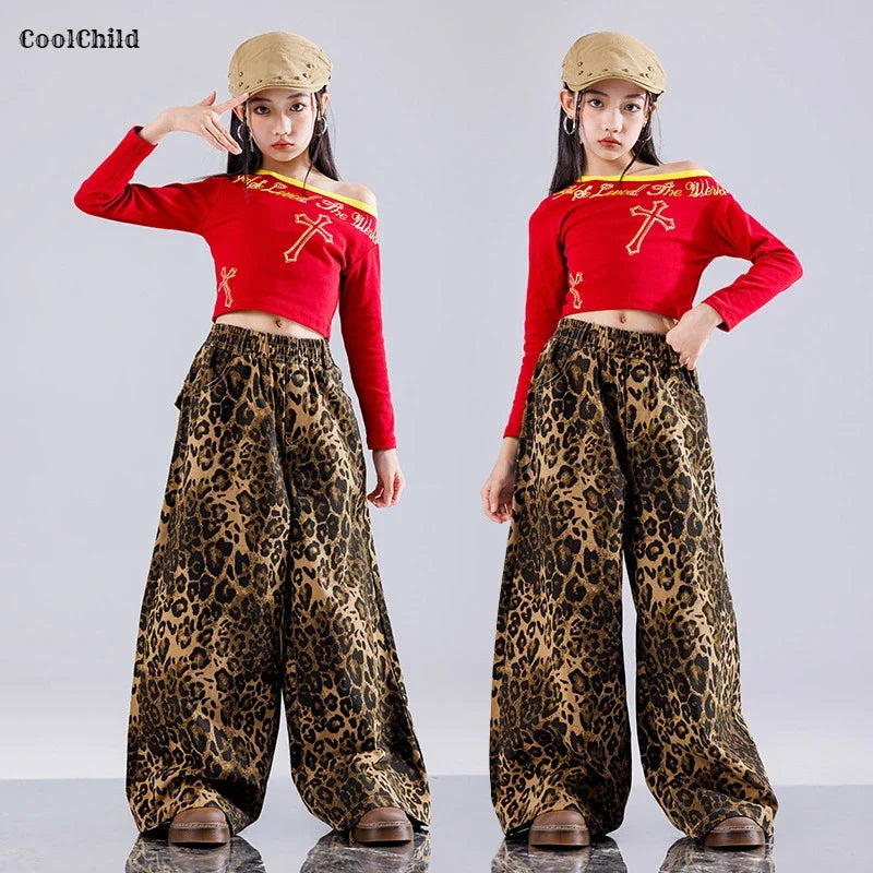 Girls' Hip-Hop Crop Top Camouflage Cargo Pants – Streetwear Style | Camo Colors